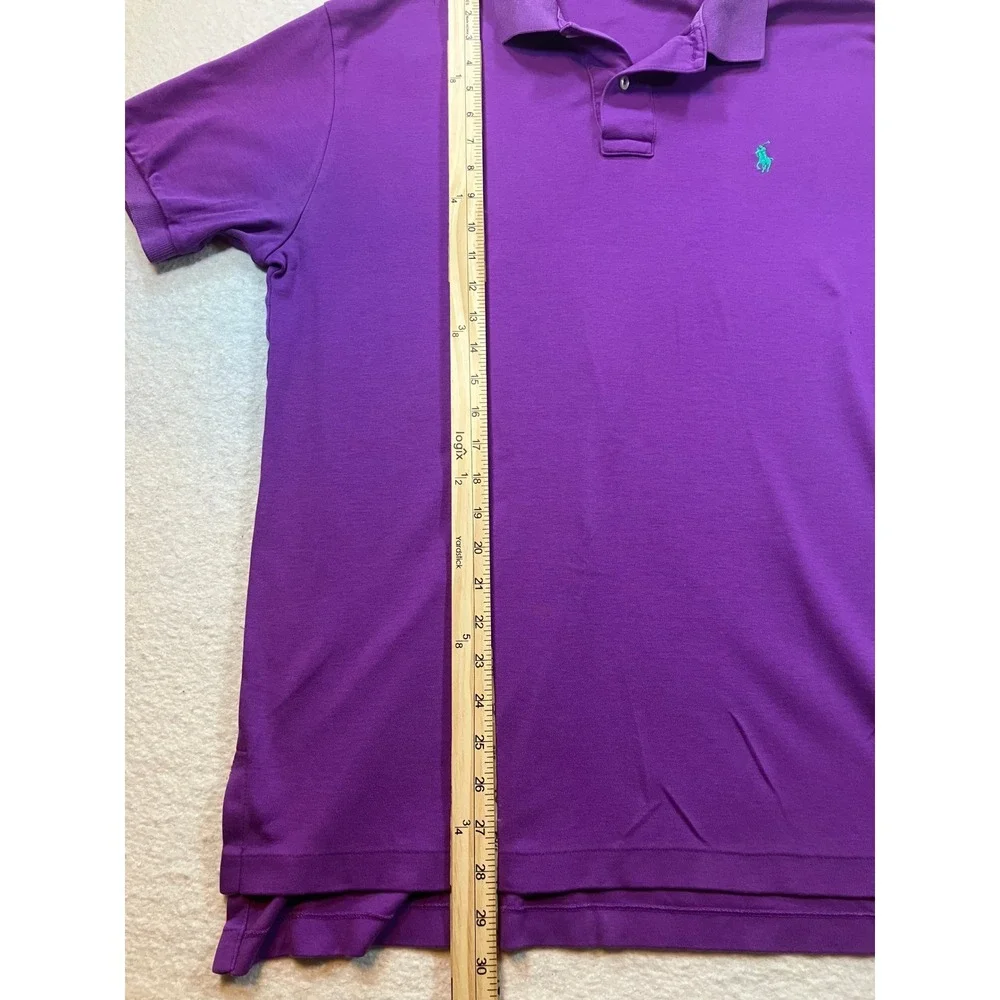 Polo Ralph Lauren Mens Purple Short Sleeve Polo Shirt Size Medium